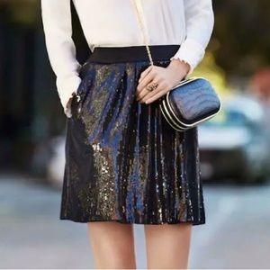 Ann taylor sequin black skirt with pockets